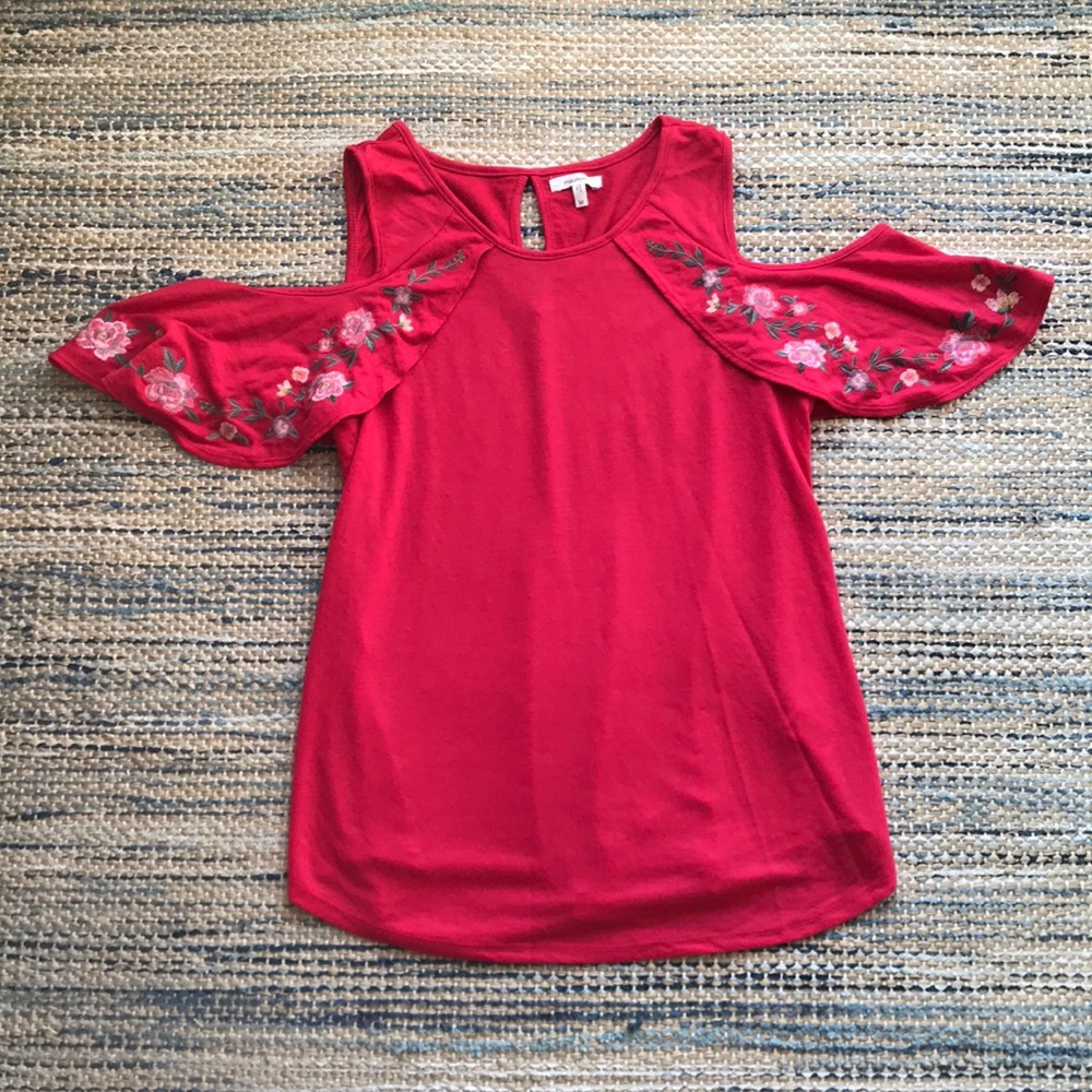 Red Maurices Off the Shoulder Top